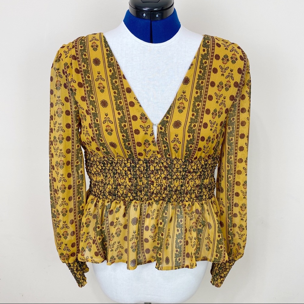 Moon River V-neck long sleeve blouse